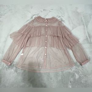 Pink Sheer Blouse | Size S